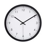 Amazon Basics Classic 12" Round Wall Clock, Easy to Read, Silent Non Ticking, Battery Operated, Black