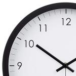 Amazon Basics Classic 12" Round Wall Clock, Easy to Read, Silent Non Ticking, Battery Operated, Black