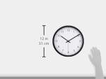 Amazon Basics Classic 12" Round Wall Clock, Easy to Read, Silent Non Ticking, Battery Operated, Black