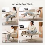 amseatec Criss Cross Chair with Armrests & Wheels, PU Leather Vanity Chair, Comfortable Adjustable Swivel Computer Office Desk Chairs for Home, Make Up, Bed Room (Cream)