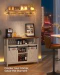 VASAGLE Buffet Cabinet, Coffee Bar Storage Cabinet, Sideboard with 2 Sliding Barn Doors, Adjustable Shelves, 13 x 39.4 x 31.5 Inches, for Living Room, Rustic White and Honey Brown ULSC092W01