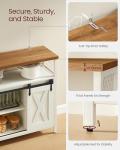 VASAGLE Buffet Cabinet, Coffee Bar Storage Cabinet, Sideboard with 2 Sliding Barn Doors, Adjustable Shelves, 13 x 39.4 x 31.5 Inches, for Living Room, Rustic White and Honey Brown ULSC092W01