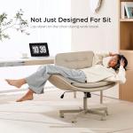 amseatec Criss Cross Chair with Armrests & Wheels, PU Leather Vanity Chair, Comfortable Adjustable Swivel Computer Office Desk Chairs for Home, Make Up, Bed Room (Cream)