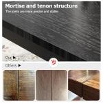 GarveeHome 78.7 in Industrial Dining Table for 6, Wooden Long Dinner Table with Mortise Tenon Design, Kitchen Table with Sturdy Metal Legs, for Dining Room Home Office Living Room, Black