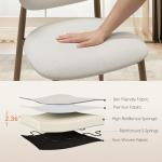 MALOL Dining Chairs Set of 4, Curved Back Kitchen Room Chairs with Metal Legs and Anti Slip Pads, Upholstered Dining Chair for Home and Restaurant, Beige