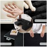 95" Modular Sectional Sofa with Ottoman, Modern Corduroy Cloud Couch with Deep Seat, Boneless Couch Upholstered 3-Seater U-Shaped Sofa for Living Room, No Assembly (Black,Left-Facing Chaise)