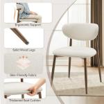 MALOL Dining Chairs Set of 4, Curved Back Kitchen Room Chairs with Metal Legs and Anti Slip Pads, Upholstered Dining Chair for Home and Restaurant, Beige