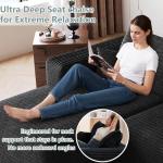 95" Modular Sectional Sofa with Ottoman, Modern Corduroy Cloud Couch with Deep Seat, Boneless Couch Upholstered 3-Seater U-Shaped Sofa for Living Room, No Assembly (Black,Left-Facing Chaise)