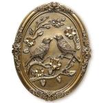 Vintage Bird Wall Sculpture,Antique Wall Decor,Retro Art Birds Sculpture,Hand Painted Wall Decoration with Embossed Couple Birds Design,Vintage Wall Decor for Living Room Bedroom Dining Room Hallway, Mothers Day Gifts