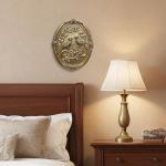 Vintage Bird Wall Sculpture,Antique Wall Decor,Retro Art Birds Sculpture,Hand Painted Wall Decoration with Embossed Couple Birds Design,Vintage Wall Decor for Living Room Bedroom Dining Room Hallway, Mothers Day Gifts