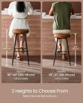 VASAGLE EKHO Collection - Bar Stools Set of 2, Bar Height Bar Stools, Kitchen Counter Stools, Mid-Century Modern Backless Counter Stools, 30-Inch Tall, Kitchen Island Home Bar, Caramel Brown