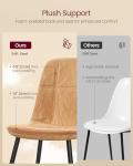 VASAGLE Dining Chairs, Set of 4 Dining Room Chairs, Metal Frame, Adjustable Feet, Easy to Clean, Glacier-Textured Synthetic Leather, for Kitchen, Caramel Brown UKDC188K01