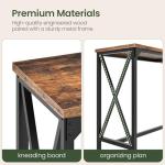 CHOEZON 70.9'' Bar Table, Kitchen Dining Table with Power Outlet and Footrest, Industrial Style, for Pub, Living Room, Rustic Brown and Black TBT08UBF
