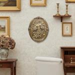 Vintage Bird Wall Sculpture,Antique Wall Decor,Retro Art Birds Sculpture,Hand Painted Wall Decoration with Embossed Couple Birds Design,Vintage Wall Decor for Living Room Bedroom Dining Room Hallway, Mothers Day Gifts