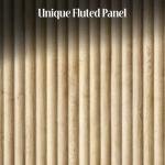 RUMBALUXY Fluted Buffet Cabinet Sideboard with Storage, Wooden Credenza with 2 Doors & Adjustable Shelf, Modern 15" Deep Accent Cabinet for Living Room, Kitchen Dining Room Entryway,Natural Oak