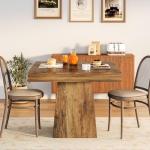 LITTLE TREE 31.5" Small Dining Table for 4, Farmhouse Kitchen Table with Walnut Finish, Square Compact Dinner Table for Home Dining Room, Apartments, Office, Living Room & Restaurants, Walnut