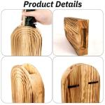 Set of 2 Wooden Vases with Pampas Grass and Eucalyptus – Boho Decor for Living Room, Modern Farmhouse Entryway or Bathroom, Rustic Art for Home Decoration