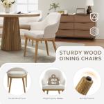 MALOL Wooden Dining Chairs Set of 4, Modern Fabric Upholstered Dining Room Chair, Kitchen Side Chairs, Farmhouse Dinner Chair with Open Back for Kitchen, Beige