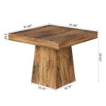 LITTLE TREE 31.5" Small Dining Table for 4, Farmhouse Kitchen Table with Walnut Finish, Square Compact Dinner Table for Home Dining Room, Apartments, Office, Living Room & Restaurants, Walnut