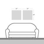 Goldfoilart Indigo Blue Flower Wall Art for Living Room White Floral Canvas Pictures Modern Paintings Framed Artwork Prints for Bedroom Dining Room Office Wall Decor 24"x24"x2pcs