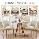 MALOL Wooden Dining Chairs Set of 4, Modern Fabric Upholstered Dining Room Chair, Kitchen Side Chairs, Farmhouse Dinner Chair with Open Back for Kitchen, Beige