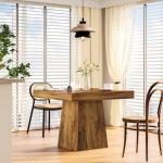 LITTLE TREE 31.5" Small Dining Table for 4, Farmhouse Kitchen Table with Walnut Finish, Square Compact Dinner Table for Home Dining Room, Apartments, Office, Living Room & Restaurants, Walnut