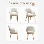 MALOL Wooden Dining Chairs Set of 4, Modern Fabric Upholstered Dining Room Chair, Kitchen Side Chairs, Farmhouse Dinner Chair with Open Back for Kitchen, Beige