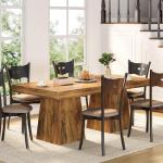 LITTLE TREE 31.5" Small Dining Table for 4, Farmhouse Kitchen Table with Walnut Finish, Square Compact Dinner Table for Home Dining Room, Apartments, Office, Living Room & Restaurants, Walnut