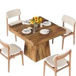 LITTLE TREE 31.5" Small Dining Table for 4, Farmhouse Kitchen Table with Walnut Finish, Square Compact Dinner Table for Home Dining Room, Apartments, Office, Living Room & Restaurants, Walnut