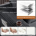 VYUXWO 108" Cloud Sectional Couch, Comfort U Shaped Boneless Couch for Living Room, Extra Deep Seats No Assembly, Minimalist Modular Sofa, Corduroy (Dark Grey, 2 Seater+Left Facing Chaise+Ottoman)