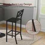 MAHANCRIS Bar Stools, Set of 2 Bar Chairs with Backrest and Footrest, 26" Tall Counter Bar Stools, Kitchen Breakfast Bar Chairs, Easy Assembly, for Dining Room, Black BAHB0901N1