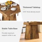 LITTLE TREE 31.5" Small Dining Table for 4, Farmhouse Kitchen Table with Walnut Finish, Square Compact Dinner Table for Home Dining Room, Apartments, Office, Living Room & Restaurants, Walnut