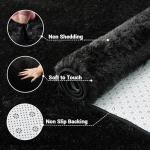 GarveeHome 9x12 Fluffy Area Rug- Shag Area Rug for Living Room, Shaggy Large Indoor Thick Living Room Carpet with Non-Slip Backing, Soft Plush Fuzzy Carpet for Bedroom, 9x12, Black