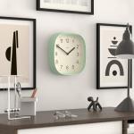 JONES CLOCKS® Sprite Wall Clock | Modern Retro Rounded Square Clock | 10 inch | Neo Mint Green | Easy to Read Numbers | Perfect for Kitchen or Office