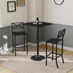 MAHANCRIS Bar Stools, Set of 2 Bar Chairs with Backrest and Footrest, 26" Tall Counter Bar Stools, Kitchen Breakfast Bar Chairs, Easy Assembly, for Dining Room, Black BAHB0901N1