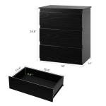 Bamjoy Black Nightstand with 3 Drawers, Beside Table with Drawers for Bedroom, Small Side Table Storage Cabinet 3 Drawer Night Stand for Home Office, 18.0W x 14.0D x 24.8H Inches