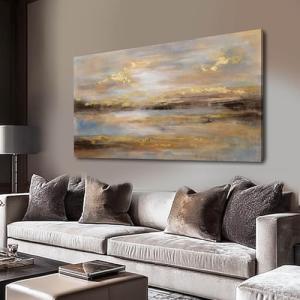 Abstract Wall Art Poster Prints Gold Art Pictures Modern Canvas Picture 24"x48" Canvas Wall Art for Office Bedroom Living Room Wall Decor