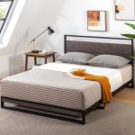 Zinus Suzanne Bamboo and Metal Platform Bed Frame, 7-Inch Low Profile, Solid Steel Construction, No Box Spring Needed, Wood Slat Support, Easy Assembly, Grey Wash, King