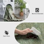 Kelarea Living Room Rug, 9x12 Rug Modern Abstract Washable Rugs, Green Vintage Low Pile Carpet, Non Slip Large Rugs for Bedroom, Dining Room, College Dorm, Home Office