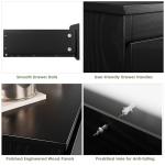 Bamjoy Black Nightstand with 3 Drawers, Beside Table with Drawers for Bedroom, Small Side Table Storage Cabinet 3 Drawer Night Stand for Home Office, 18.0W x 14.0D x 24.8H Inches