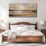 Abstract Wall Art Poster Prints Gold Art Pictures Modern Canvas Picture 24"x48" Canvas Wall Art for Office Bedroom Living Room Wall Decor