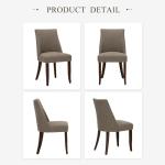 COLAMY Upholstered Dining Chairs Set of 2, Mid Century Modern Kitchen Chairs with Back, Farmhouse Fabric Side Dining Room Chairs with Wood Legs for Dining Room Restaurant, Brown
