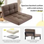 FIRAVOE Bar Stools Set of 3, Upholstered PU Leather Counter Height Barstools with Low Back and Thickened Metal Legs, Modern Chairs for Kitchen Island, Bar, Counter (Coffee Brown, 3Pcs 26" Bar Stools)