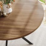 ChooChoo 47.2 Inch Round Dining Table for 4, Farmhouse Wood Kitchen Table, Round Dinner Table for Kitchen & Dining Room, Walnut