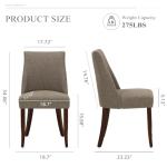 COLAMY Upholstered Dining Chairs Set of 2, Mid Century Modern Kitchen Chairs with Back, Farmhouse Fabric Side Dining Room Chairs with Wood Legs for Dining Room Restaurant, Brown