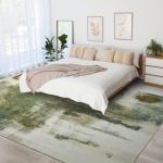 Kelarea Living Room Rug, 9x12 Rug Modern Abstract Washable Rugs, Green Vintage Low Pile Carpet, Non Slip Large Rugs for Bedroom, Dining Room, College Dorm, Home Office