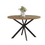 ChooChoo 47.2 Inch Round Dining Table for 4, Farmhouse Wood Kitchen Table, Round Dinner Table for Kitchen & Dining Room, Walnut