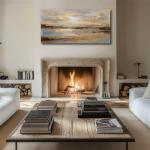 Abstract Wall Art Poster Prints Gold Art Pictures Modern Canvas Picture 24"x48" Canvas Wall Art for Office Bedroom Living Room Wall Decor