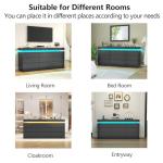 Gyfimoie 9 Drawer Dresser with Power Outlet, Dresser with LED Light, Modern Chest of Drawers for Closet, Double Wide Drawer Organizer Cabinet for Bedroom, Living Room (Black, 9 Drawers)