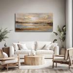 Abstract Wall Art Poster Prints Gold Art Pictures Modern Canvas Picture 24"x48" Canvas Wall Art for Office Bedroom Living Room Wall Decor